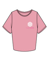 The Crop Tee - Bubblegum - Club Lagree - Left Chest Stacked & Back Center Stacked - Full Color