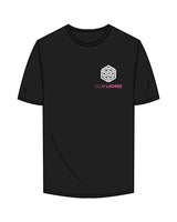 The Womens Oversized Tee - Black - Club Lagree - Left Chest Stacked & Back Center Stacked - Full Color