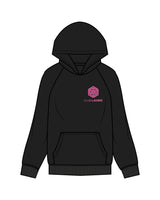 The Womens Hoodie - Black - Club Lagree - Left Chest Stacked & Back Center Stacked - Full Color
