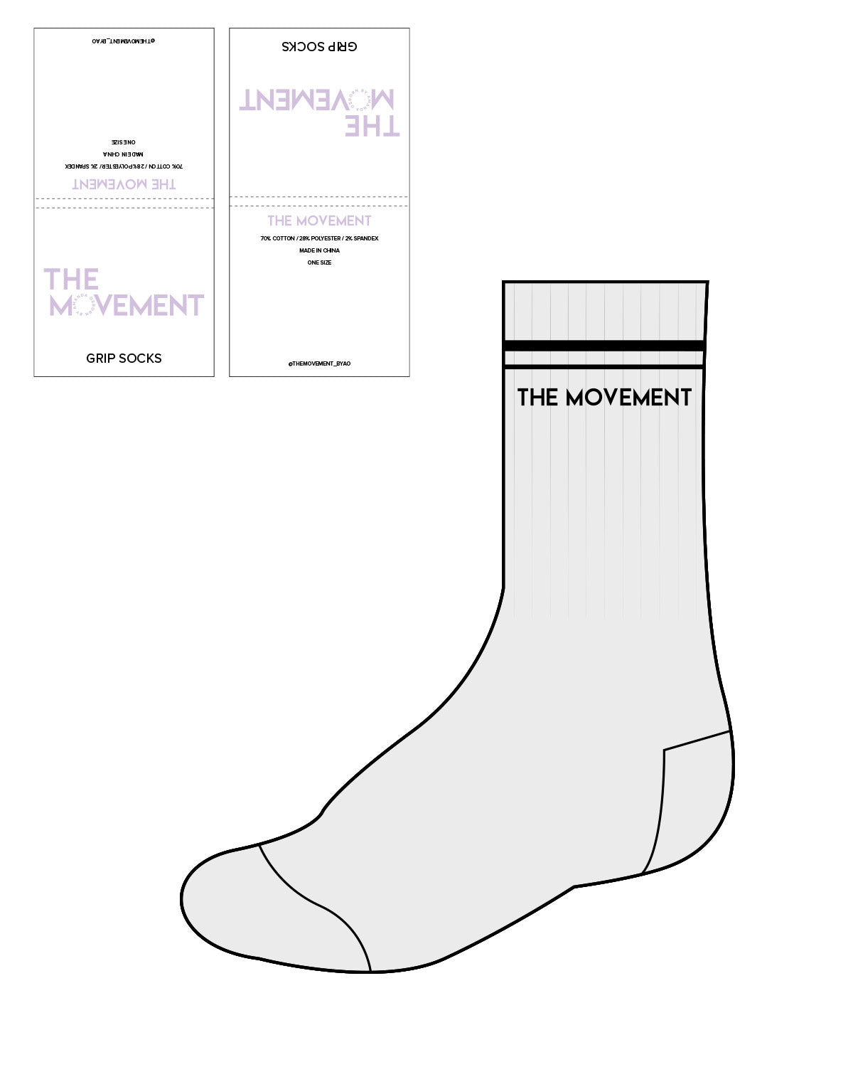 The Crew Sock - Heater - The Mvmt by Amanda - 2 Lines - Center Text - Black