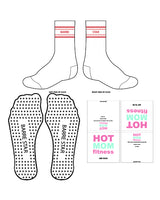 The Crew Sock - White- Edwina Robinson - Barre Star - Red