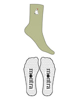 The Crew Sock - L100 - Mantra - Ankle "GHOST" - Transparent Heart Grip - Embroidered - Full Color