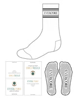 The Crew Sock - White - EVERCORE - Top Dual Lining & Hexagon Grip - Black