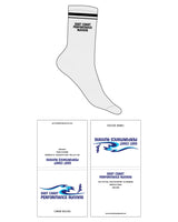 The Crew Sock - Heather - East Coast Performace Running - Dual Top Strip - Stacked Words - Black