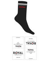 The Crew Sock - Black - Royal Training Club - 2 Strips - Top Red Logo - Full Color
