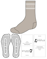 The Crew Sock - Tan - STUDIO 7 - Top Lining - Hexagon Grip - White