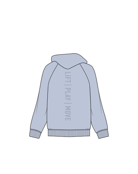 The Mens Hoodie - Washed Powder - North County - Center Chest & Center Lined Vertical - Tone on Tone