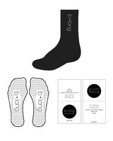 The Crew Grip Sock - Black - B Long Pilates - White