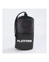 The Gym Towel - Black - Platform - Bottom Stacked - Embroidered White