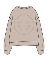 The Womens Crewneck - Bone - Pilates by Nix - Center Chest & Back Center - Tone on Tone