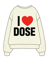 The Womens Crewneck - Butter - Dose - Center Chest "Embroidered" & Back Stacked "Printed" - Full Color