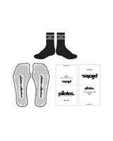 The Crew Grip Sock - Black - Pilates Collective - White