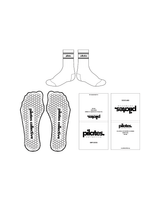 The Crew Grip Sock - White - Pilates Collective - Black