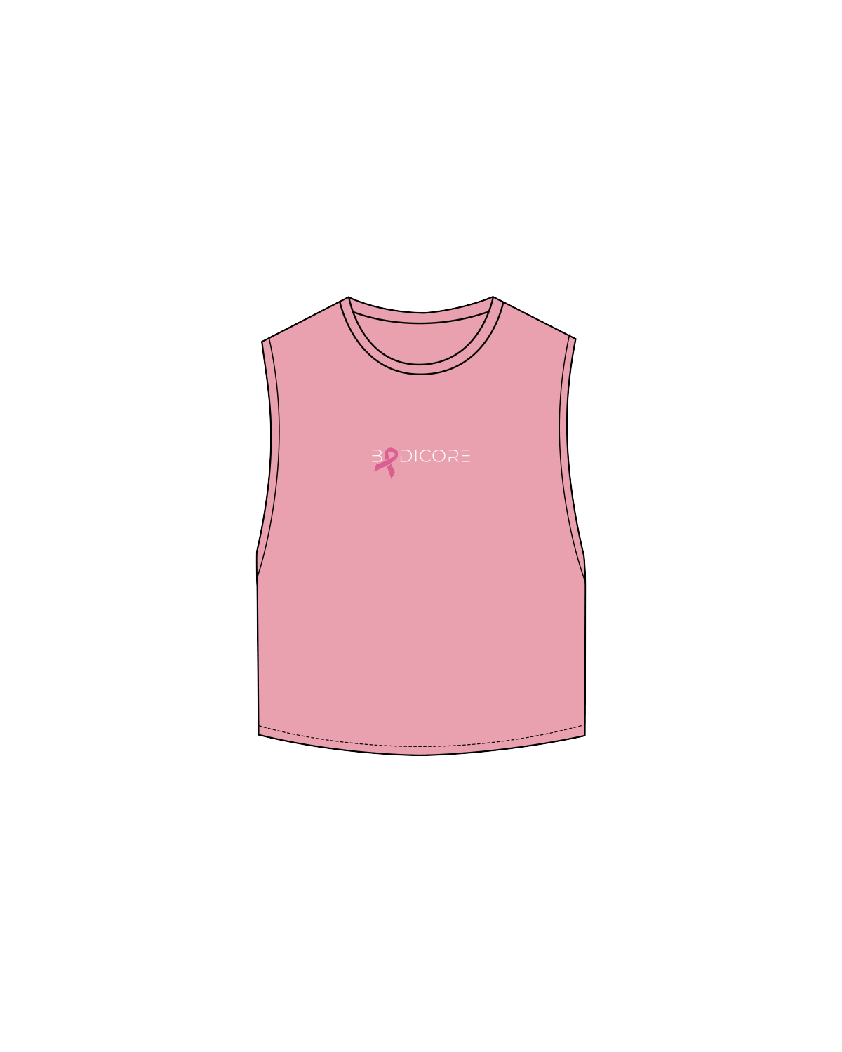 The Crop Muscle Tank - Bubblegum - Bodicore - Center - Full Color