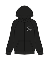 The Womens Zip Hoodie - Black - Live Inspired - Left Chest / Back - White