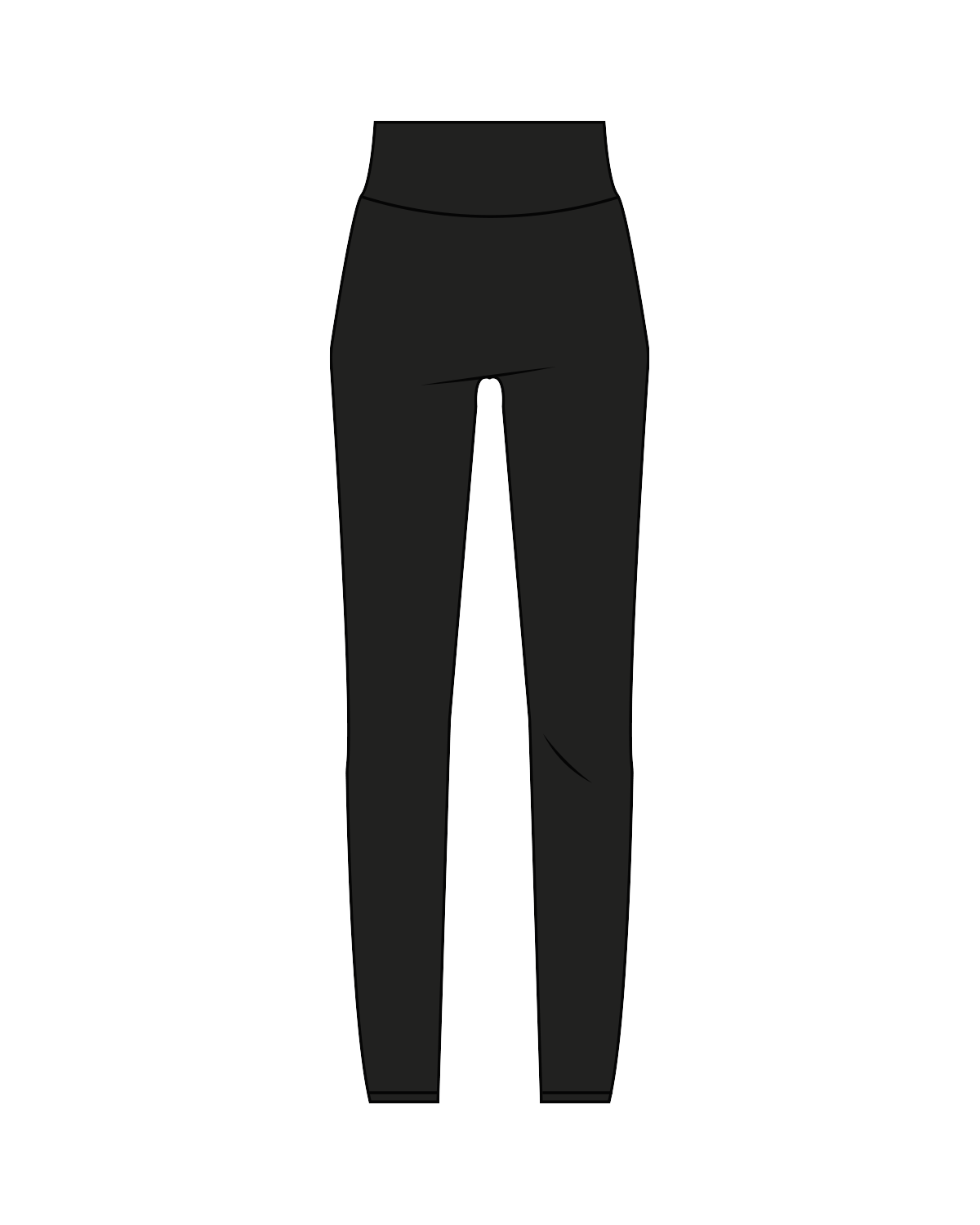 The Basic Legging - Black - The Vibe - Waist - White