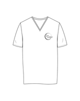 The Womens V Neck Tee - White - Live Inspired - Left Chest - Black