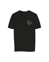 The Womens V Neck Tee - Black - Live Inspired - Left Chest - White