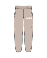 The Womens Sweatpants - Bone - The Vibe - Left Thigh - White