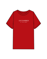 The Mens Heavyweight Tee - Red - Live Inspired - Center Chest - White