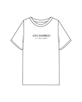 The Womens Heavyweight Tee - White - Live Inspired - Center Chest - Black