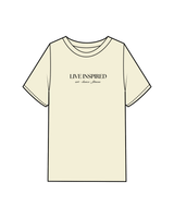 The Womens Heavyweight Tee - Butter - Live Inspired - Center Chest - Black