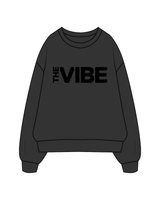 The Mens Crewneck - Washed Black - The Vibe - Center Chest - Black