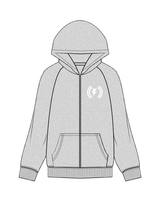 The Mens Zip Hoodie - Heather - The Vibe - Left Chest / Back - White