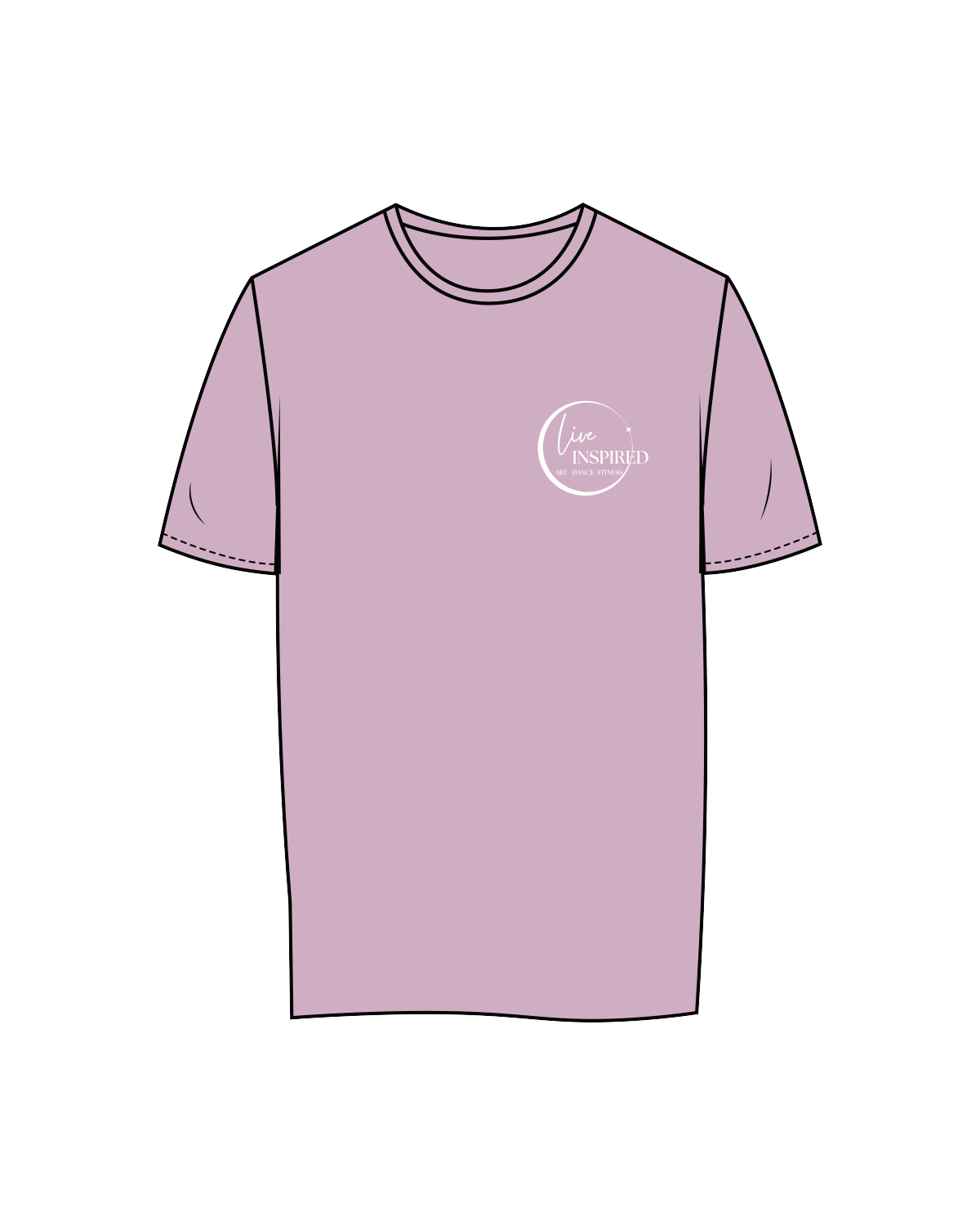 The Womens Tee - Lavender - Live Inspired - Left Chest - White