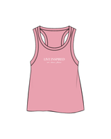 The Crop Tank - Bubblegum- Live Inspired - Center Chest - White