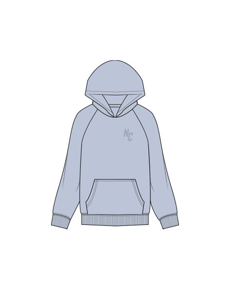The Mens Hoodie - Washed Powder - North County - Center Chest & Center Lined Vertical - Tone on Tone