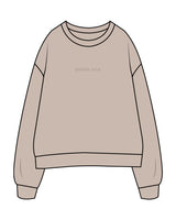The Womens Crewneck - Bone - Pilates by Nix - Center Chest & Back Center - Tone on Tone