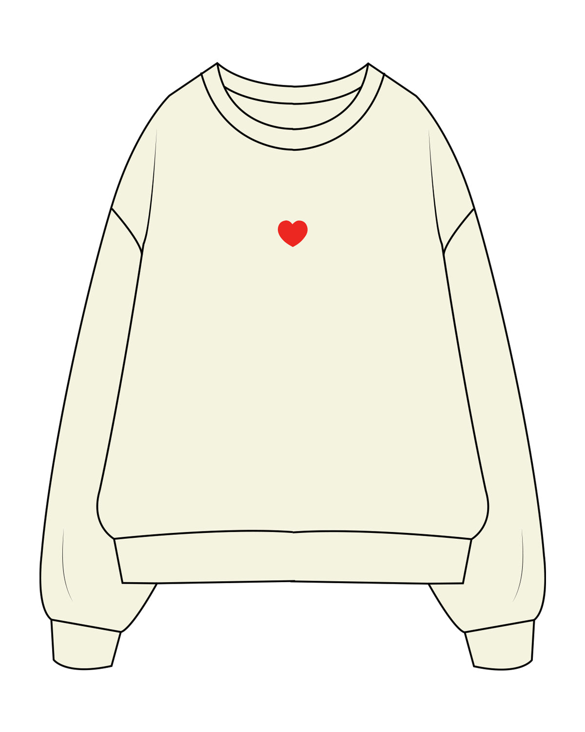 The Womens Crewneck - Butter - Dose - Center Chest "Embroidered" & Back Stacked "Printed" - Full Color