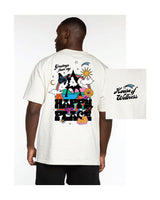The Mens Heavyweight Tee - Off White - Activate House - Left Chest & Back Stacked - Full Color