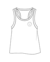 The Crop Tank - White - SD Mom Walks - Left Chest & Back Center - Black