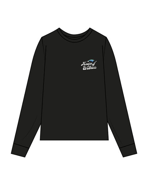 The Mens Heavyweight Long Sleeve - Black - Activate House - Left Chest & Back Stacked - Full Color