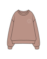 The Mens Crewneck - Cinnamon - SD Mom Walks - Left Chest & Back Center - White