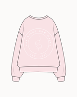 The Classic Crewneck - Pink - SD Mom Walks - Left Chest & Back Center - White