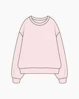 The Classic Crewneck - Pink - SD Mom Walks - Left Chest & Back Center - White