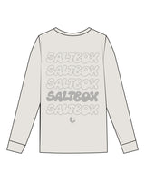The Womens Heavyweight Long Sleeve - Washed Bone - SaltBox - Left Chest & Back Stacked - Tone on Tone