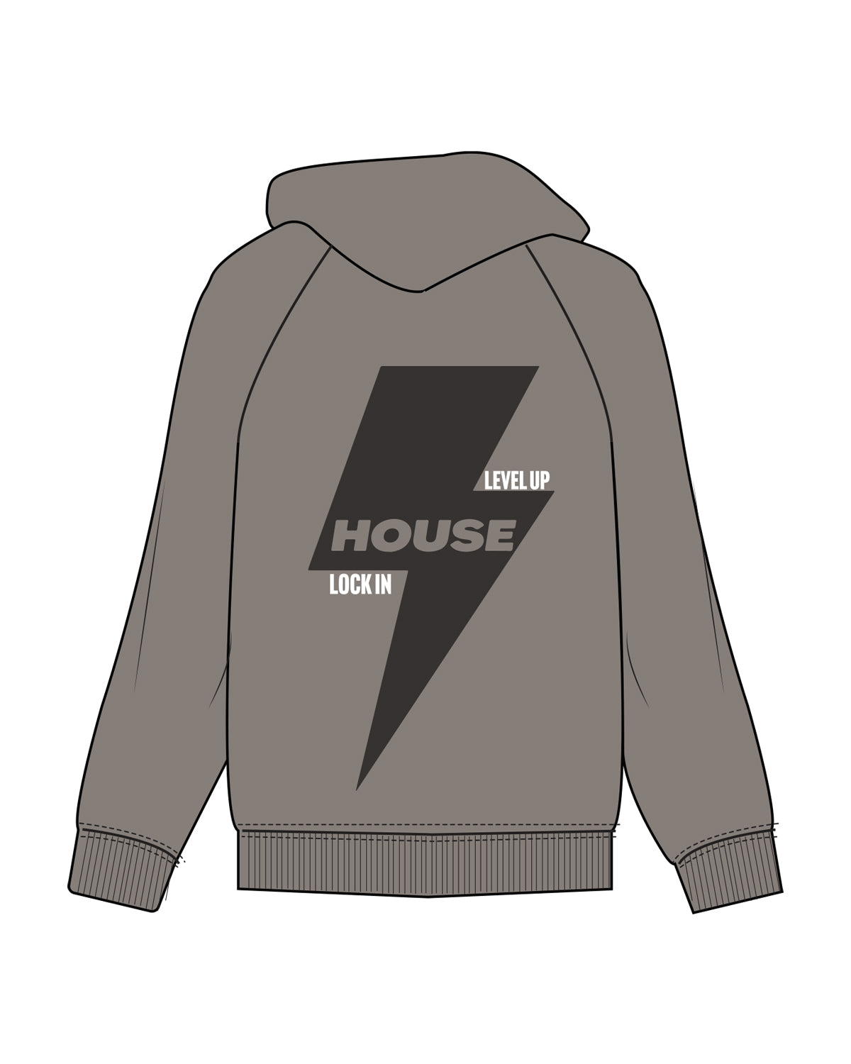 The Mens Hoodie - Washed Gray - HiLo - Left Chest & Back Center - Full Color