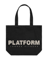 The Tote Bag - Black - Platform - Bottom Center Stacked - Tan