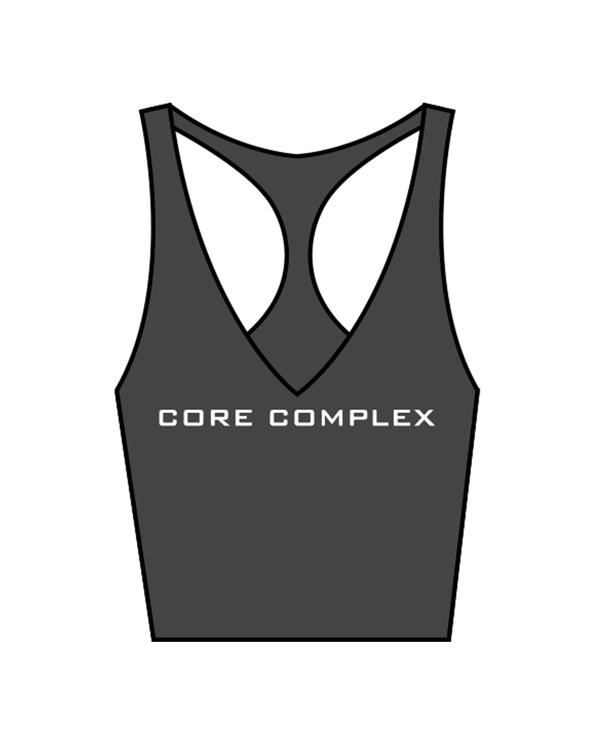 The Racer Tank - Pebble - Core Complex - Center Chest & Back Center - White