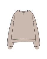 The Womens Crewneck - Bone - Platform - Center Chest Stacked  & Back Neck Line - Tone on Tone