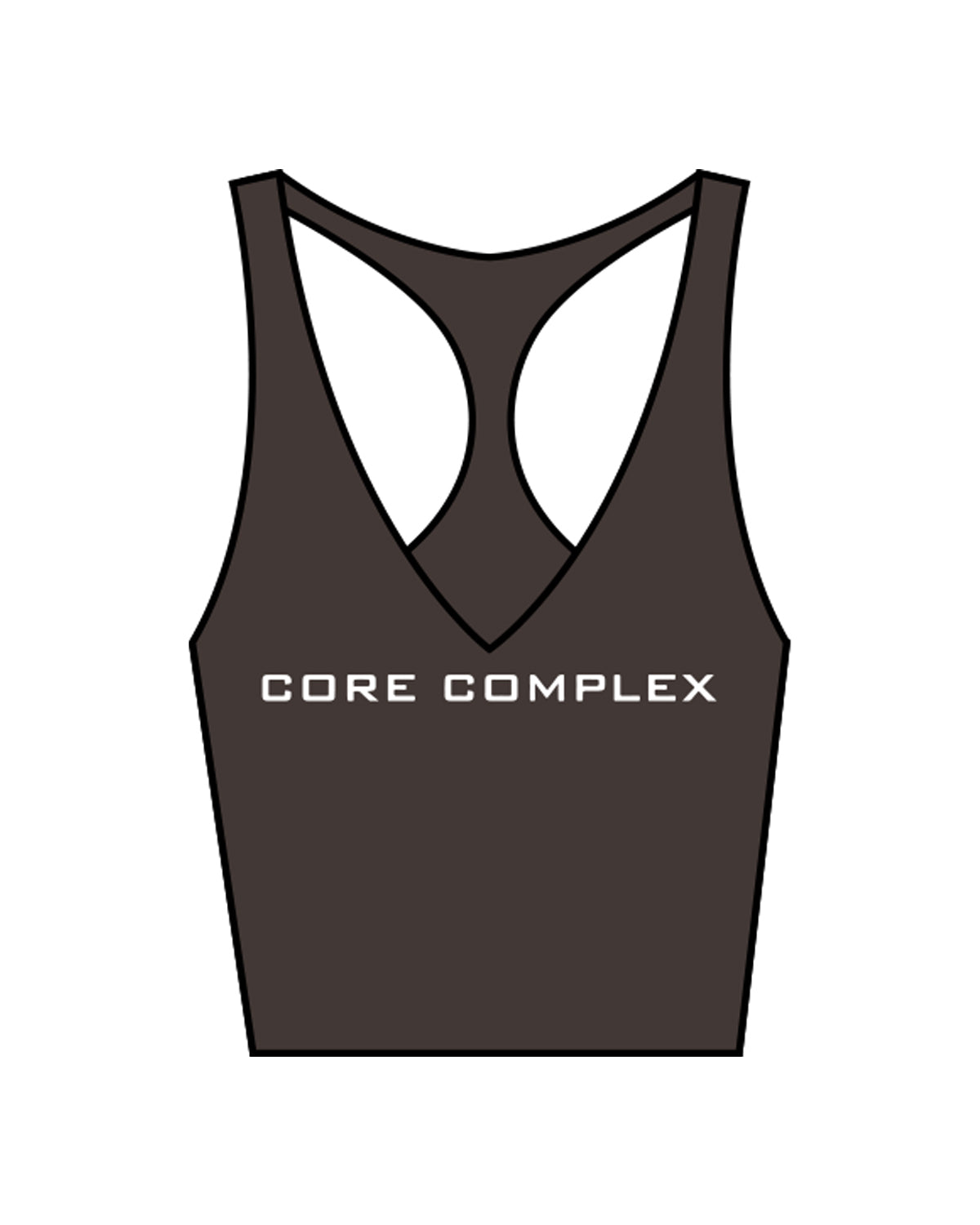 The Racer Tank - Cafe - Core Complex - Center Chest & Back Center - White