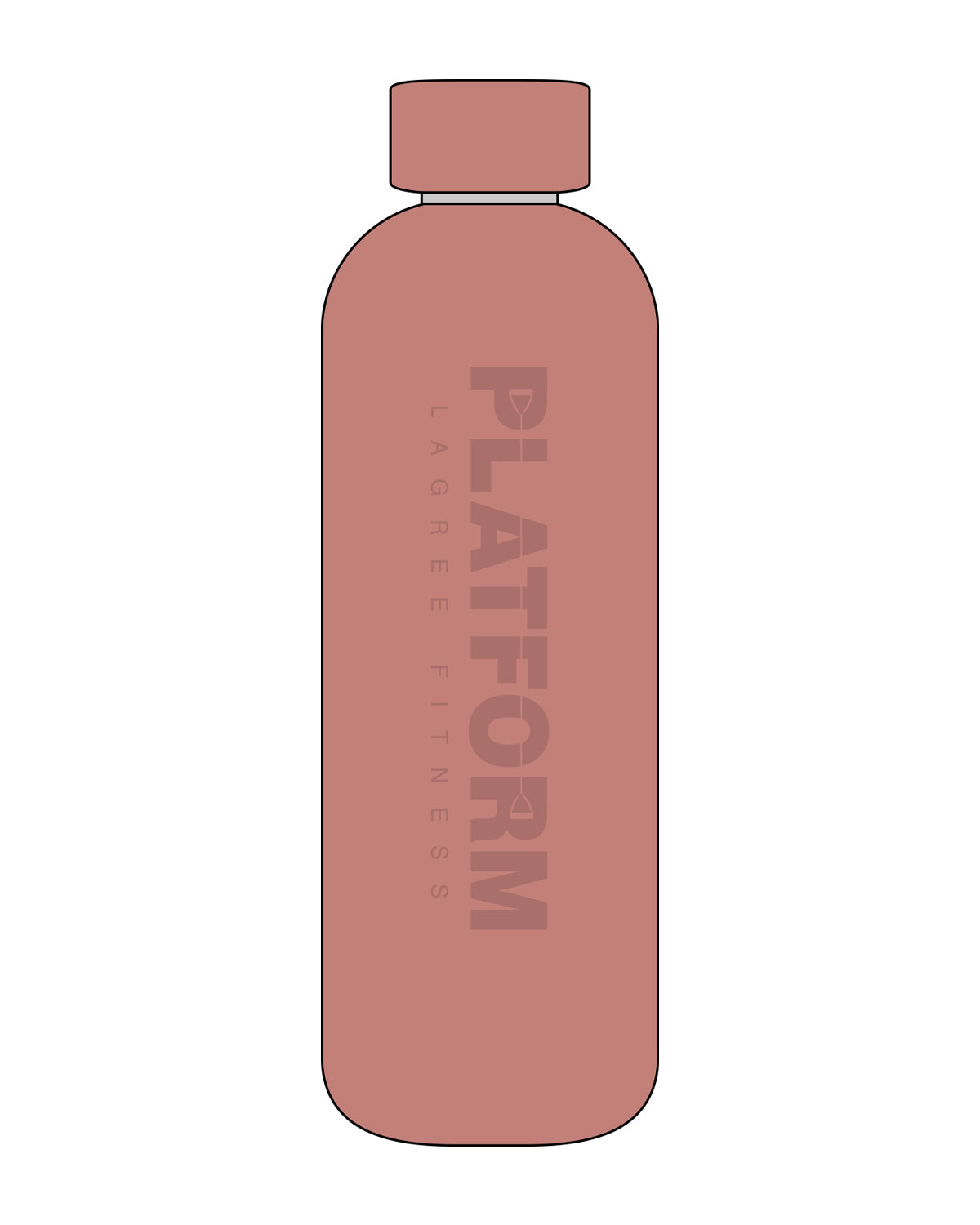 The Water Bottle - Clay - Platform - Center - Tone on Tone