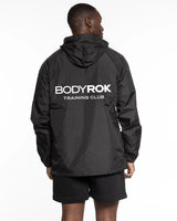 The Mens Windbreaker - Black - Training Club - Chest & Back Stacked - Printed - White