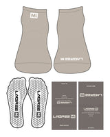 The Ankle Sock - Tan - Lagree Mi - Toe & Ankle "MI" - White Hexagon Grip - White