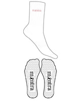 The Crew Sock - White - Mantra - Ankle - Transparent Heart Grip - L94