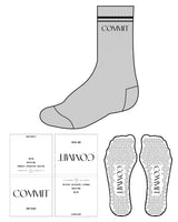 The Crew Sock - Heather - Commit Fitness - 2 Lines - Commit - Black - White Grip